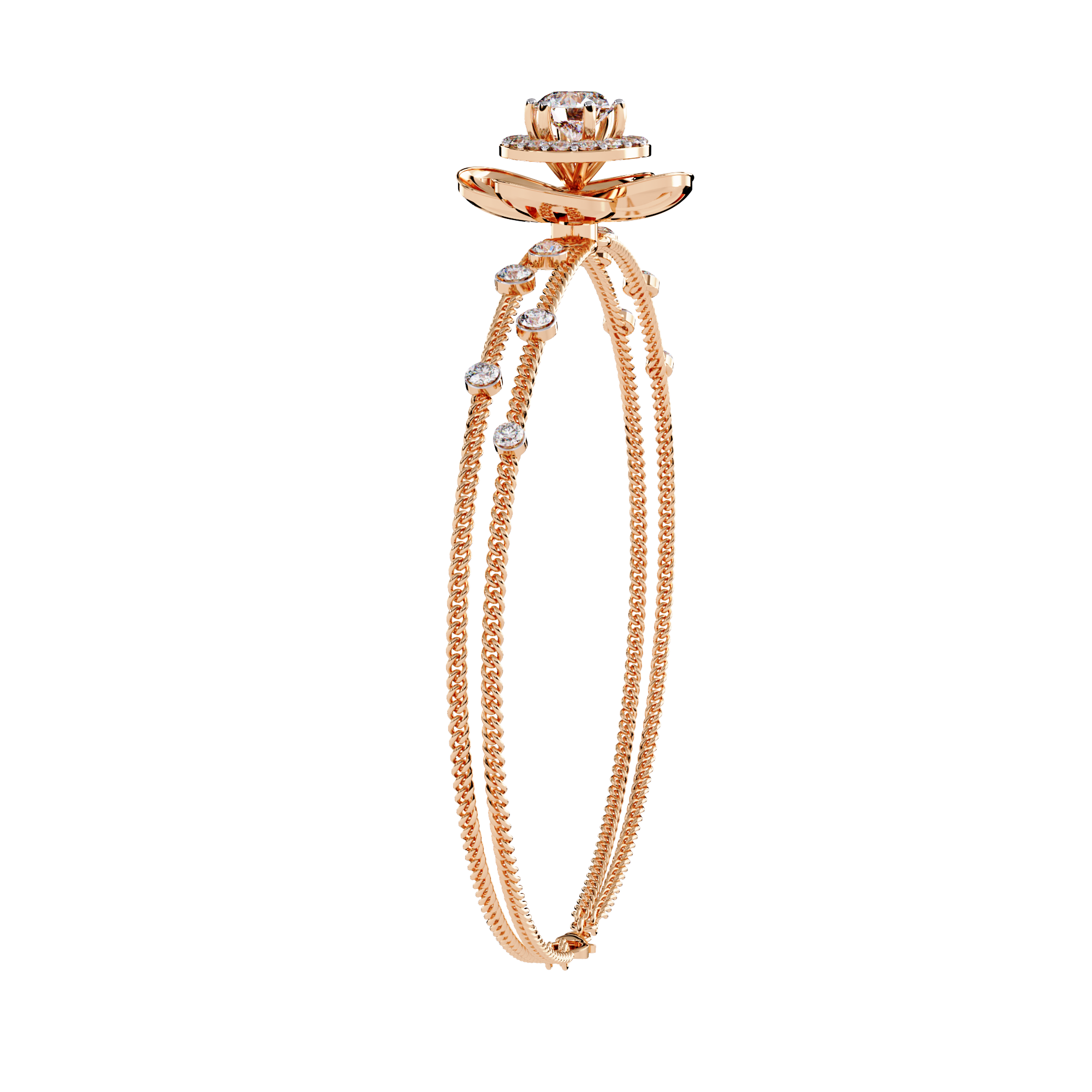 Solitairekart 0.95ct Cluster Diamond Bracelet-H Color, VS1 Clarity